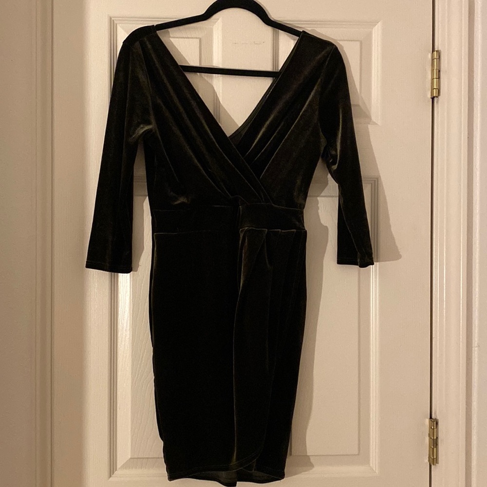 MIDI dark green dress